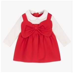 EMC Everything Must Change Girls Red And Ivory Bow Dress